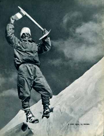 
Annapurna First Ascent - Maurice Herzog On Annapurna Summit on June 3, 1950
